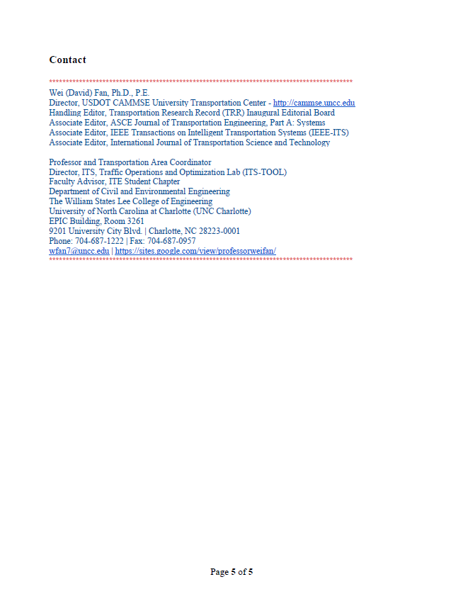 美国北卡夏洛特UNCC招收2020Fall交通方向全奖PHD-4